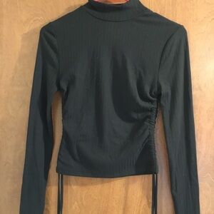 Rue21 Black Ruched Long Sleeve Blouse